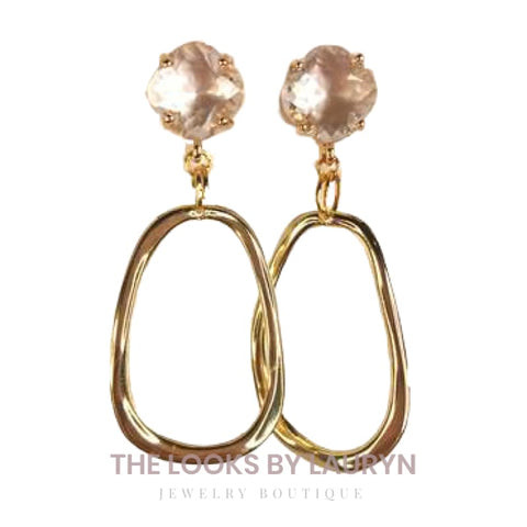 Glass Stud and Gold Earrings - The Looks by Lauryn