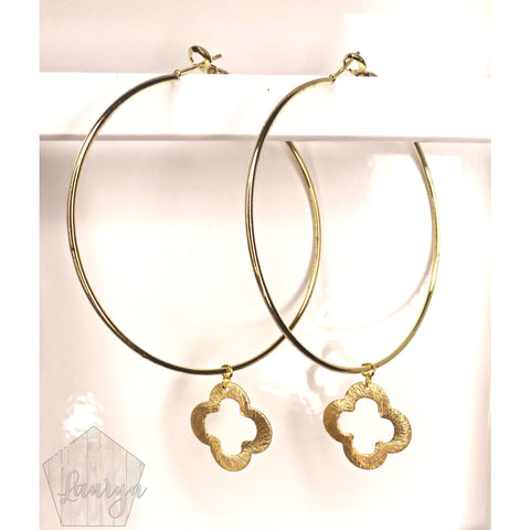 Gold Quatrefoil Hoops - The Looks by Lauryn
