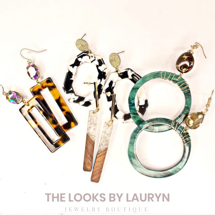 acetate earrings- the looks by lauryn