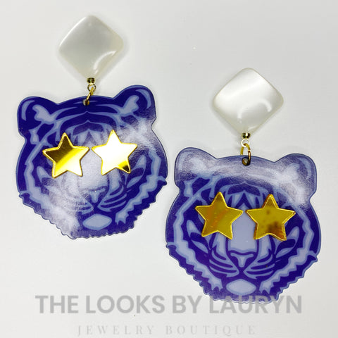 LSU Tiger Earrings With Stars