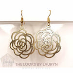 Brushed Gold Rose Shape Earrings - The Looks by Lauryn