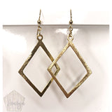 Brushed Metal Gold Diamond Shaped Earrings - The Looks by Lauryn
