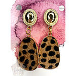 Hair on Hide Leopard Print Earrings - The Looks by Lauryn