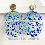blue holgraphic earrings - the looks by lauryn