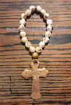 cross blessing beads - white - the looks by lauryn