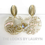 Iridescent Conch Shell Earrings