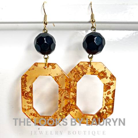 orange and black acetate earrings - the looks by lauryn