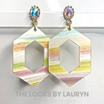 pastel hexagon earrings - the looks by lauryn