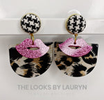Leopard Print Lip Earrings