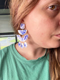 Blue Chinoiserie Dange Earrings