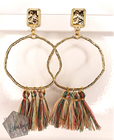 Spring Tassel Earrings on Hoop - The Looks by Lauryn
