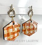 Burnt Orange Plaid Earrings