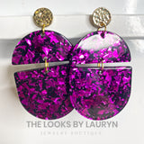 holographic fuschia earrings - the looks by lauryn