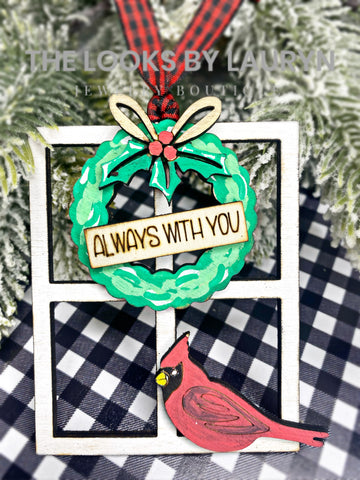 cardinal ornament - memorial ornament - always with you - the looks by lauryn