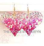 Pink Ombré Heart Earrings - The Looks by Lauryn