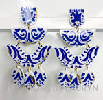 blue chinoiserie earrings - the looks by lauryn