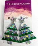 Sparkly Acrylic Christmas Earrings