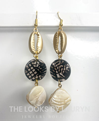 black and white beach earrings - the looks by lauryn