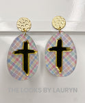 plaid egg earrings - the looks by lauryn