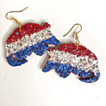 red white and blue armadillo earrings - the looks by lauryn