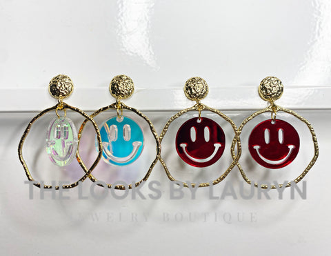 smiley face earrings - the looks by lauryn