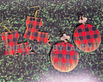 buffalo plaid earrings wooden state - the looks by lauryn