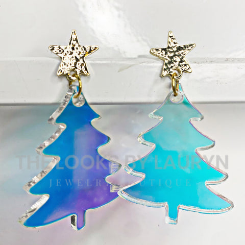 Acrylic Christmas Tree Earrings