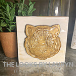 Tiger Shelf Sitter | Gold Leaf Tiger Block