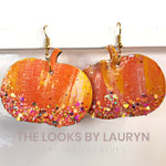 wooden pumpkin earrings  - the looks by lauryn