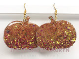 glitter pumpkin earrings - the looks by lauryn