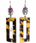 Tortoise Acetate with AB Crystal Earrings - The Looks by Lauryn