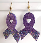 purple awareness earrings - the looks by lauryn