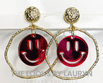 Smiley Face Hoop Earrings