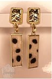 Hair on Hide Leopard Print Stick Earrings - The Looks by Lauryn