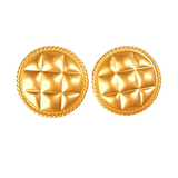 Quilted Gold Button Studs - The Looks by Lauryn