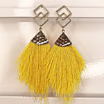yellow fringe earrings